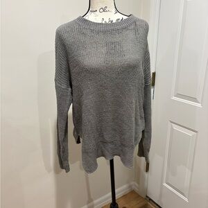 Lulu's Classic Gray Crew Neck Sweater